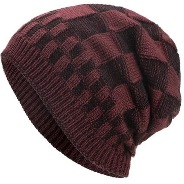Headgear Checker Crochet Beanie