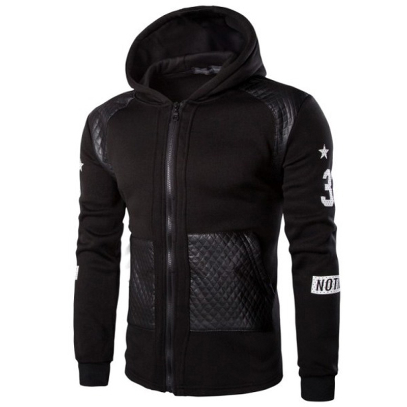 PU Patchwork Hoodies